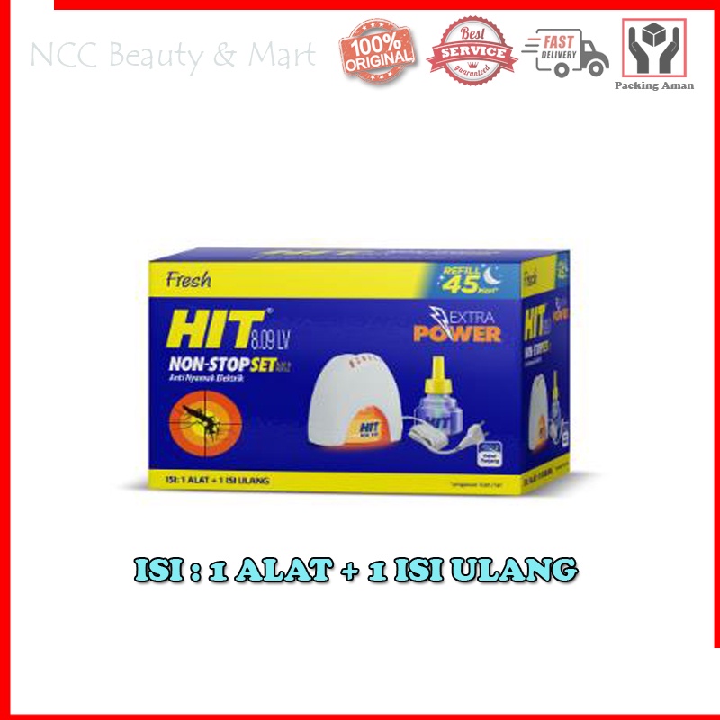 * NCC * HIT Non Stop Set Alat + Refill Anti Nyamuk Elektrik Extra Power