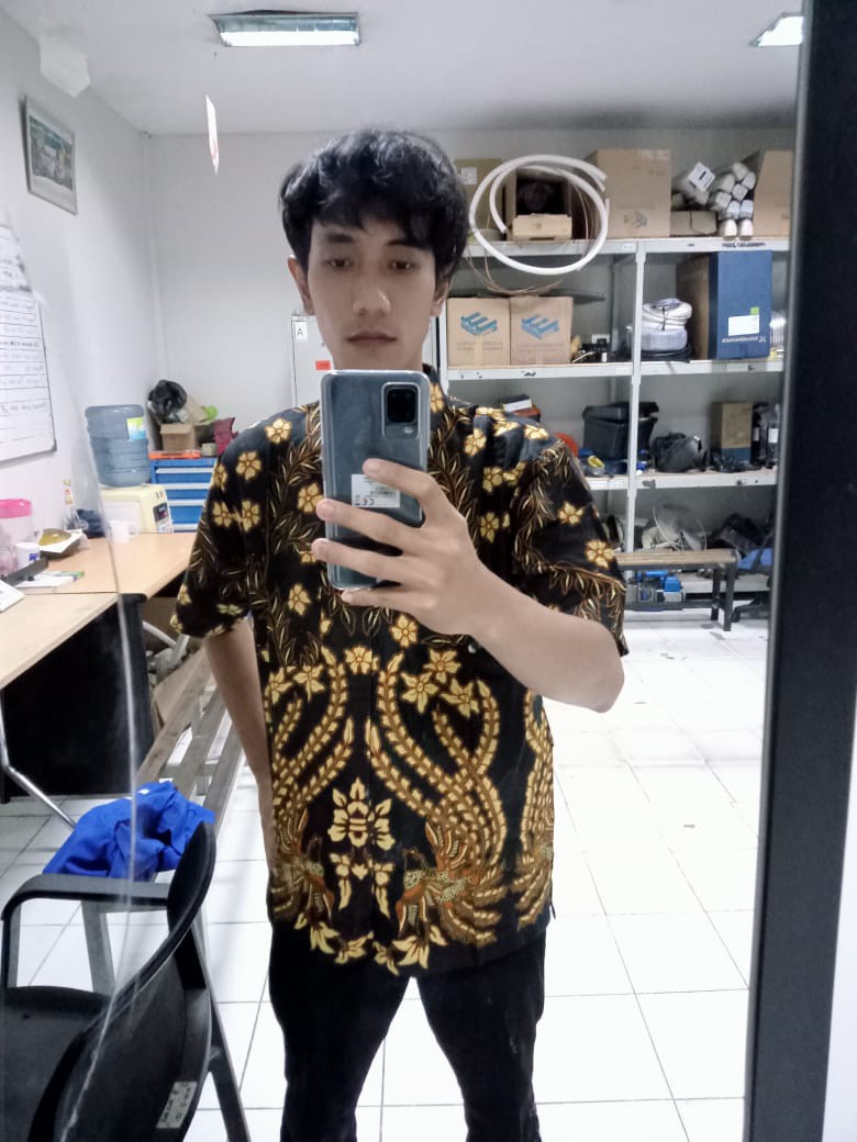 Kemeja Batik Pria Lengan Pendek Size M L Xl Xxl  Bswart Batik Hrb026 Kenongo Hem Panjang Terbaru.
