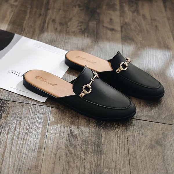 Juragan Onlen - DELIA Flats Sepatu Slip On Wanita Flat Shoes Fashion Bahan Jala Brukat Payet Sandal Mules Pita Cantik-3