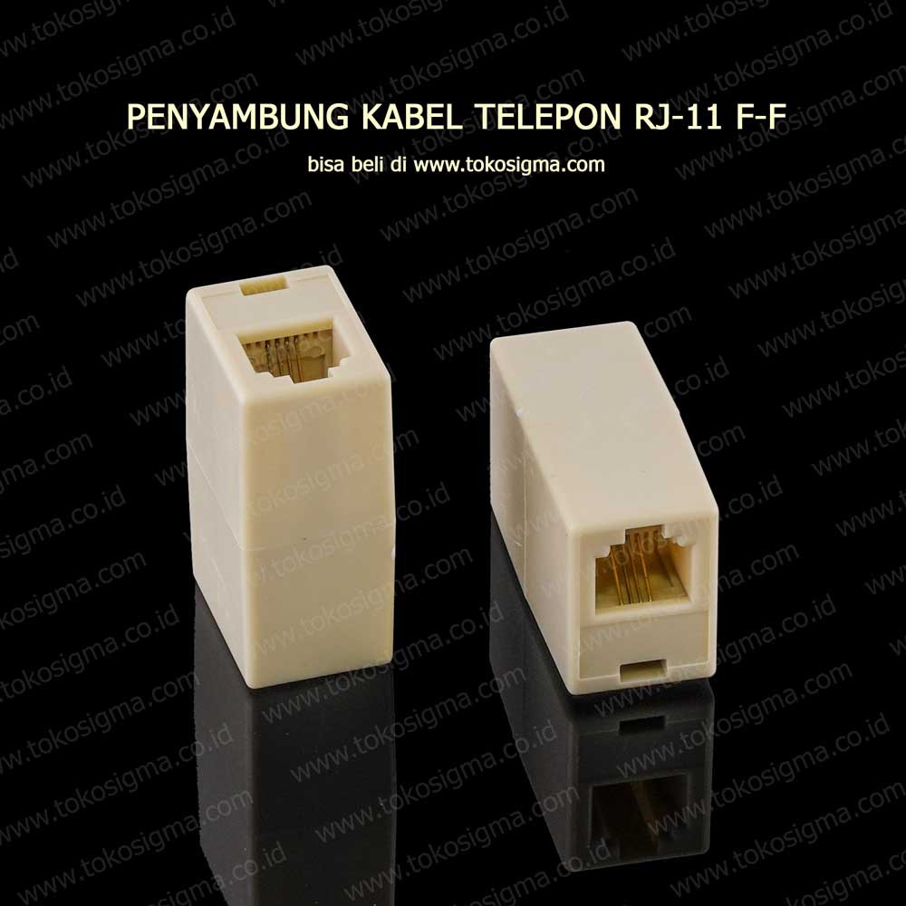 GENDER KONEKTOR PENYAMBUNG KABEL TELEPON RJ-11 F-F - BAREL TELP RJ11 PIN 4 isi 4 unit