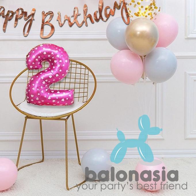 ✥ Balon Dan Banner Dekorasi Ulang Tahun Anak Pink ✪