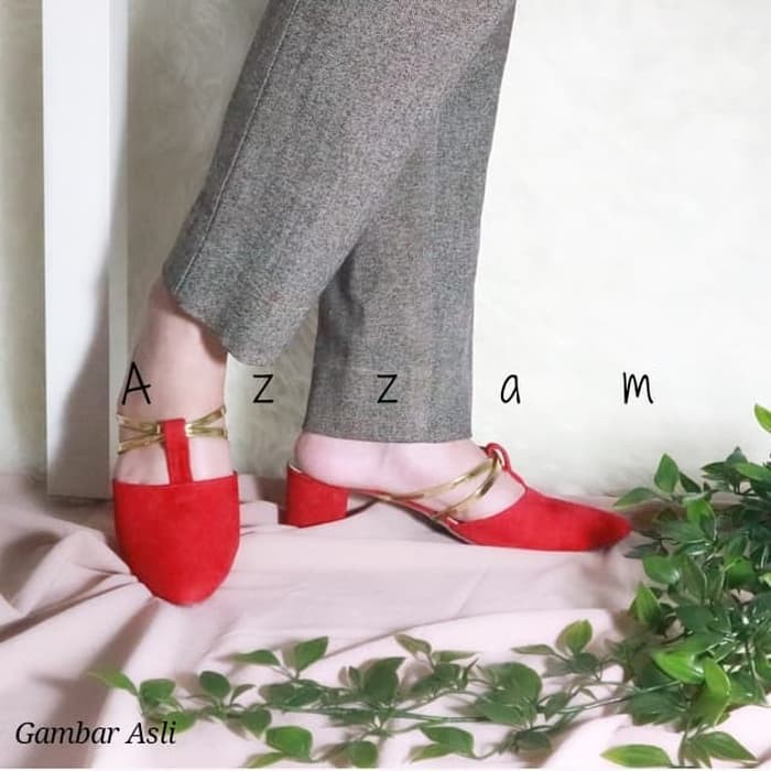 Wedges Wanita Import Z69P6  Big Heels Zara Classic Merah - Merah, 36