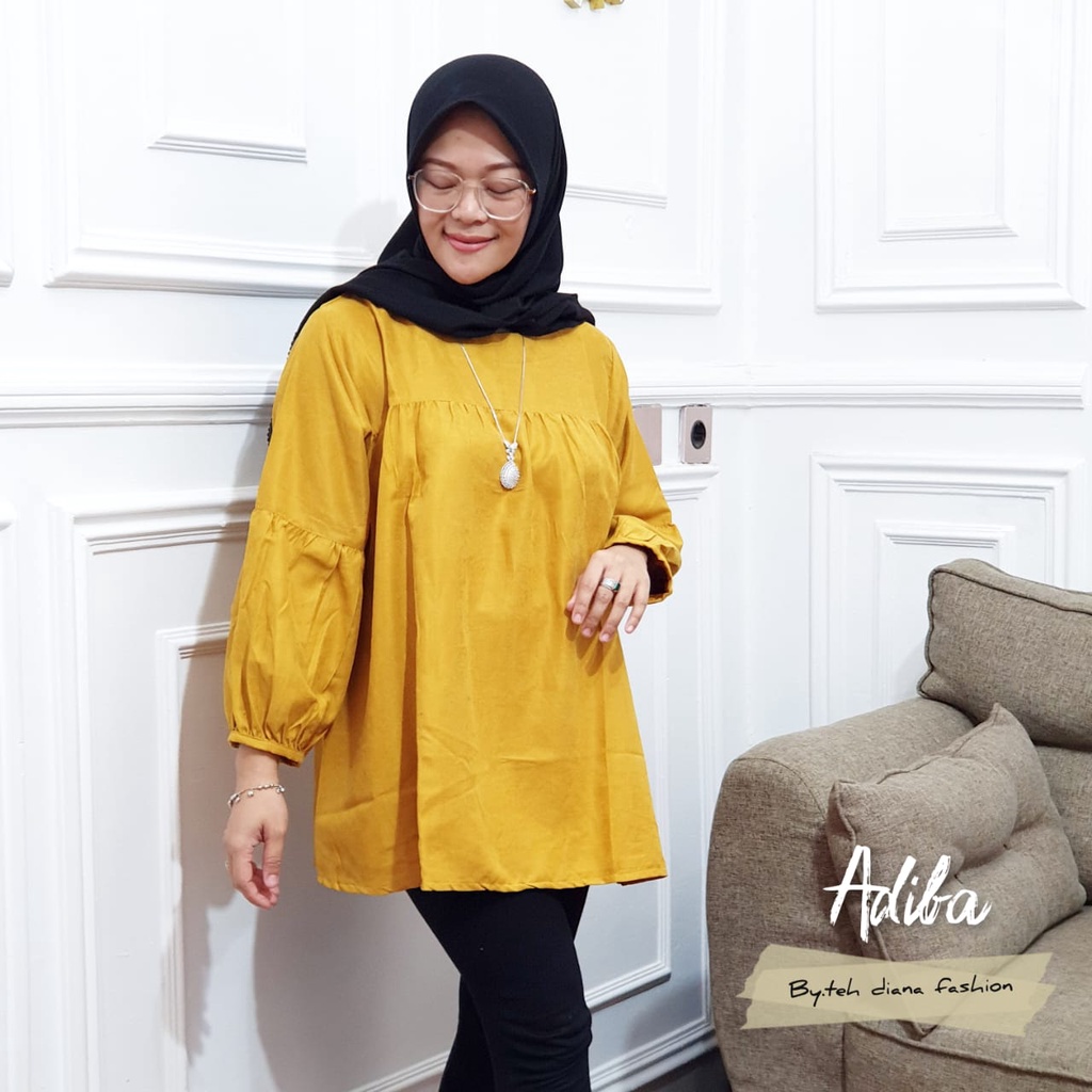 Atasan Wanita Jumbo / Blouse Wanita Jumbo / Baju Atasan Wanita Jumbo 3L Adiba Corduroy Ld 115 Cm-1