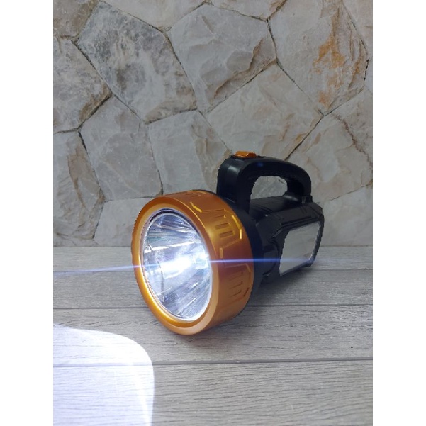 Senter Led Jumbo Aoki AK 6687 Cas Emergency 12W 3W Gold Emergency