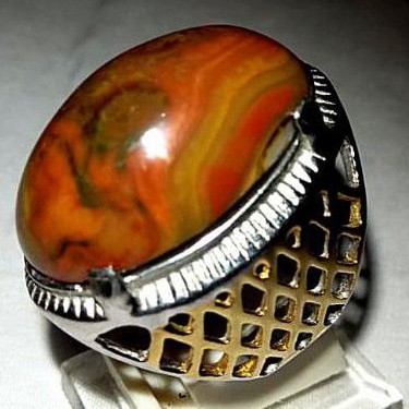 cincin batu akik pancawarna garut