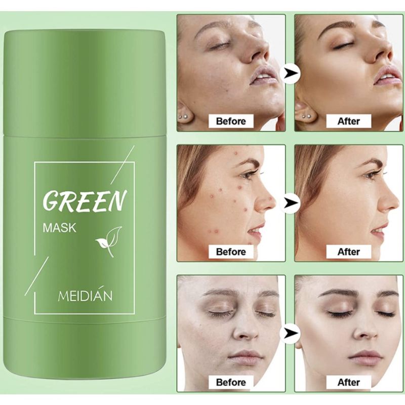 Green Stick Mask Meidian / Masker Wajah Green Tea Pembersih Komedo / Masker Komedo / Meidian Green Tea Mask Cleansing Clay Stick / Masker Menghilangkan Komedo Ampuh / Masker Melembutkan Kulit / Masker Mengangkat Sel Kulit Mati / Masker Mengurangi Minyak