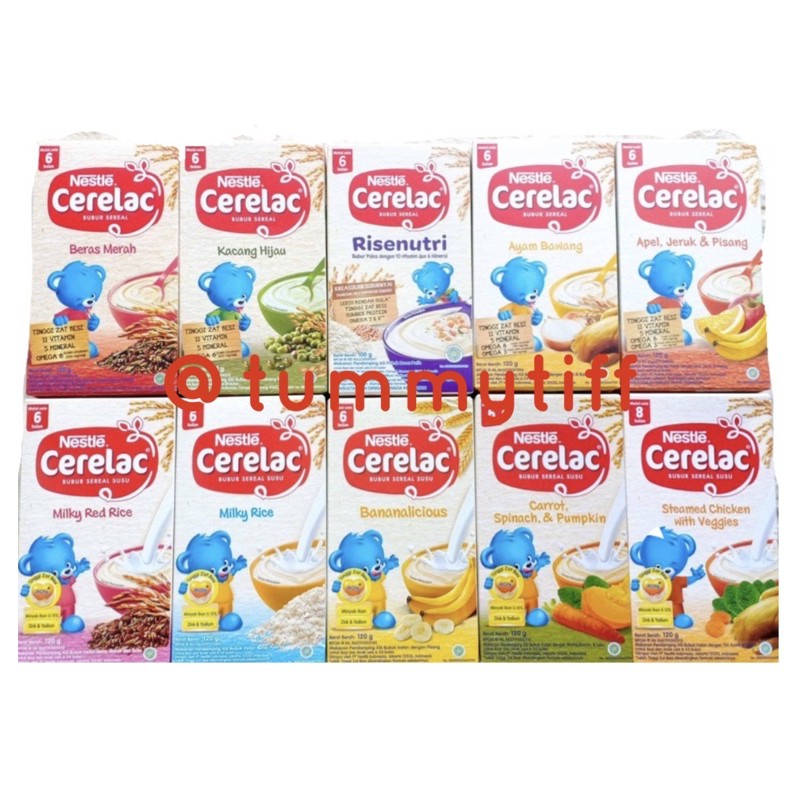 NESTLE CERELAC BUBUR BAYI / nestle homestyle bubur mpasi 6 bulan NESTLE CERELAC BUBUR BAYI 120g / 8+ BUBUR TIM CERELAC 100g / NUTRIPUFF CERELAC 25G / CERELAC HOMESTYLE