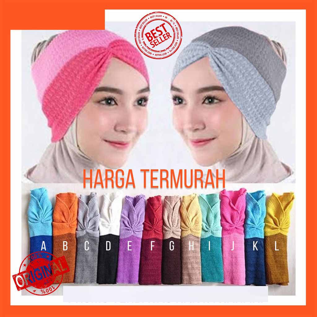 OTS 012 - Bandana Ciput Inner Rajut Kerut Risty Tagor Anti Pusing [BANDANA KERUT]