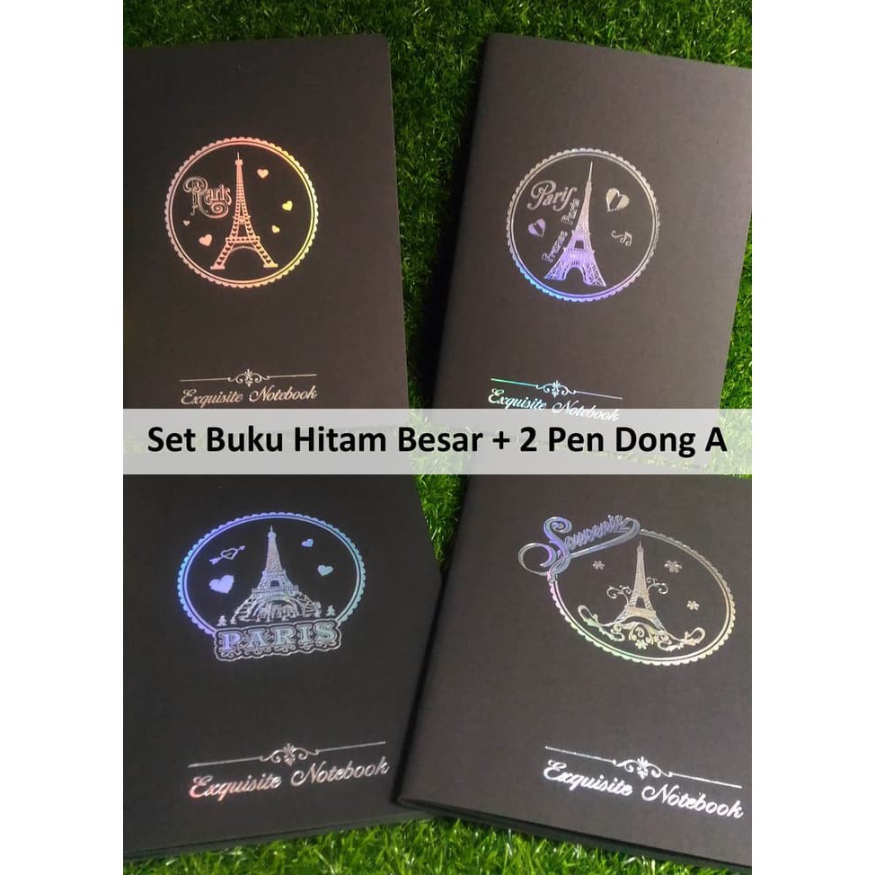 

SET : 1 Buku Tulis Hitam Uk L + 2 Pulpen Dong-A Gel Metallic PARIS