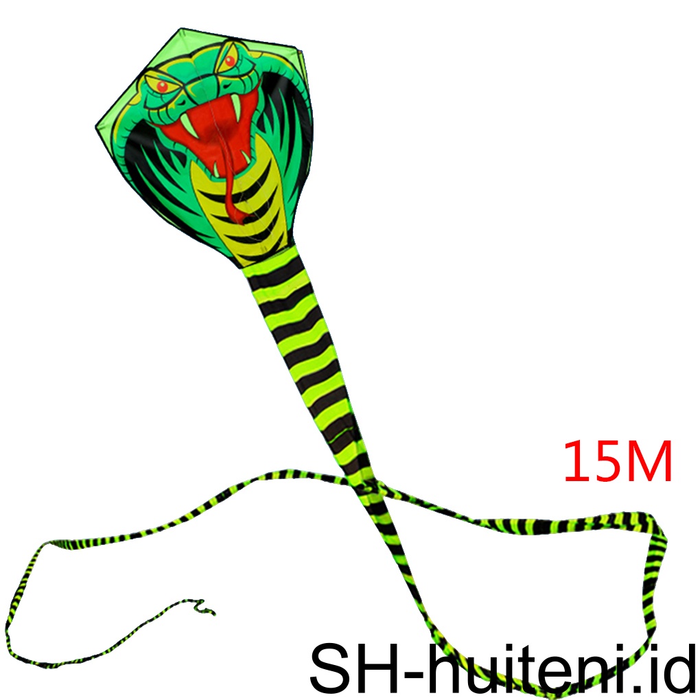 Layang-layang Bentuk Ular Warna Hijau Ukuran 8 / 15m Untuk Outdoor