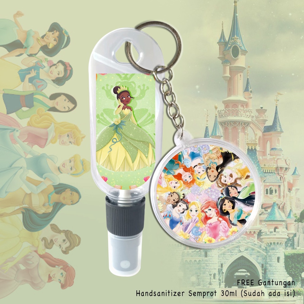 (FREE GANTUNGAN KUNCI) HAND SANITIZER SPRAY 30 ML / CARTOON DISNEY / PRAKTIS / CARTOON CUTE / BEST SELLER / TIANA