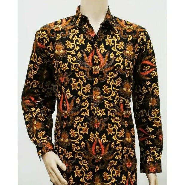 Kemeja Jumbo Pria 4L-5L Baju Batik Pria Hem Big Size Lengan Panjang Seragam Batik KRTN