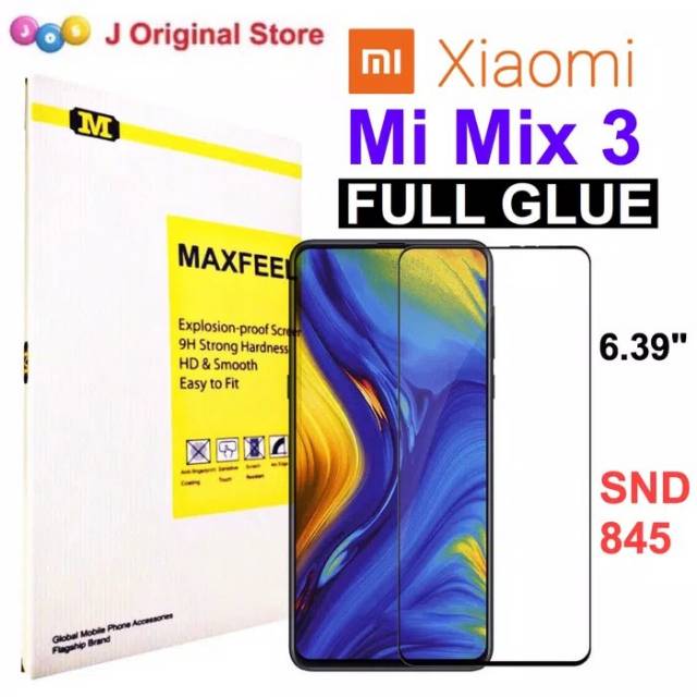 MAXFEEL Tempered Glass Xiaomi Mi Mix 3 MI MIX 3 Full Curved FULL GLUE