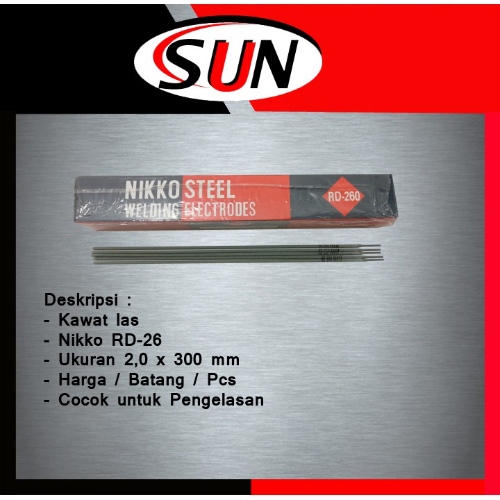 Kawat Las Rd - 260 Nikko Steel Besi Original Asli Per Batang