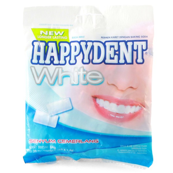 

HAPPYDENT WHITE White Mint Gum - Permen Karet 25 Butir x 2