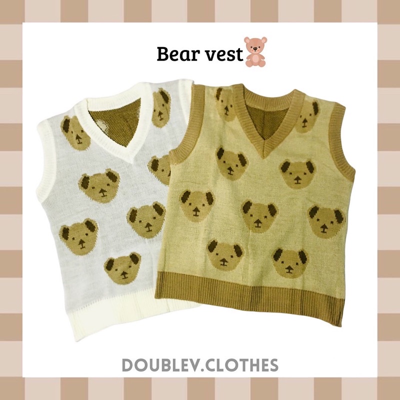 READY STOCK - BAJU KOREA BEAR VEST