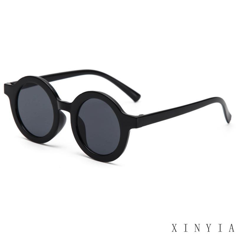 【Bayar di tempat】Kacamata Hitam Retro Matte Anak Laki-Laki / Perempuan Frame Bulat Kacamata Anak New Trend/Fashion Anak Terbaru Telinga Beruang kacamata hitam High Quality Import Kacamata Fashion