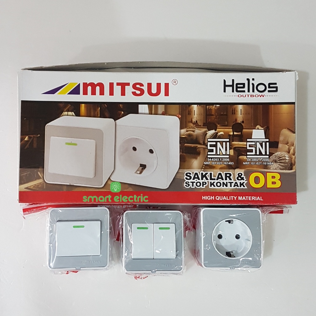 Mitsui Helios Saklar Engkel Seri Stop Kontak Outbow Timbul Bagus Murah