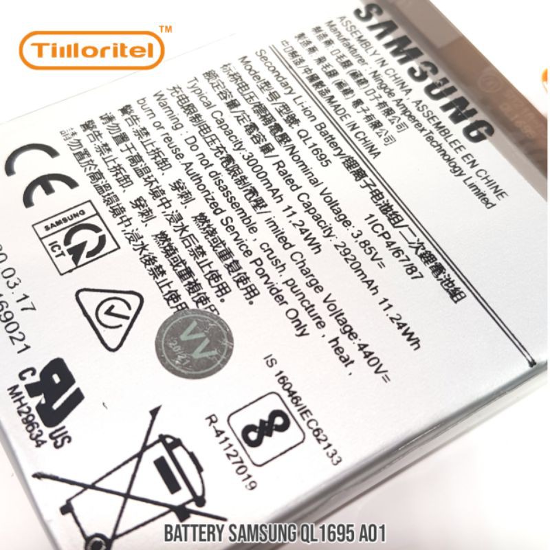 BATTERY ORI 100% SAM QL1695/SAM A01