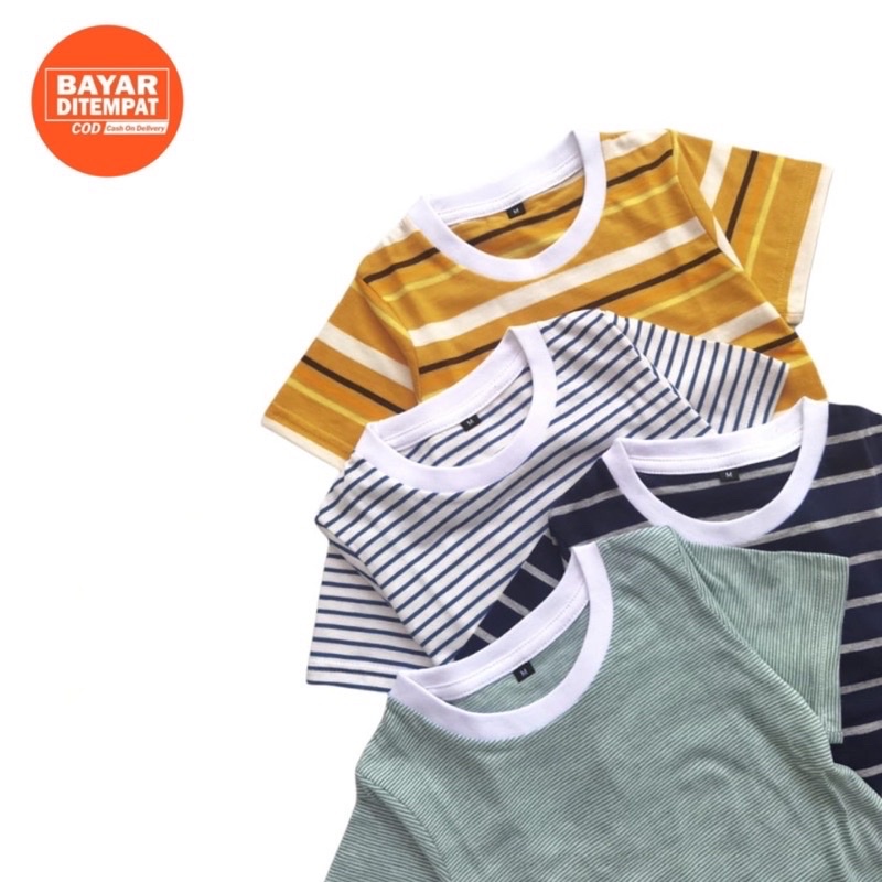 Baju Kaos Anak Laki Laki Cowok Stripe Tee T-shirt Anak Oblong Anak Kaos Polo Anak Laki Laki Cowok