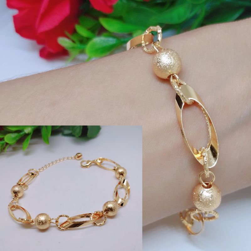 Gelang rantai juntai premium xuping lapis emas 24 K anti luntur terbaru termurah