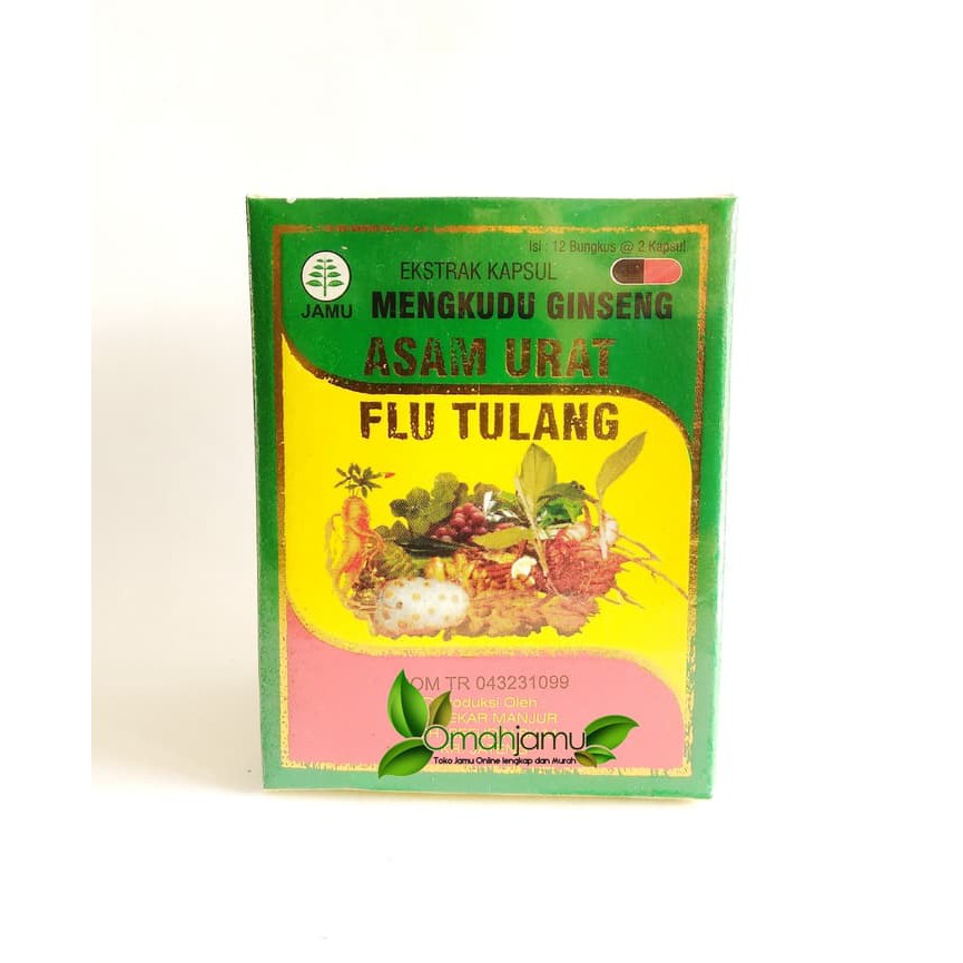 MENGKUDU GINSENG KAPSUL. JAMU ASAM URAT & FLU TULANG MMM510