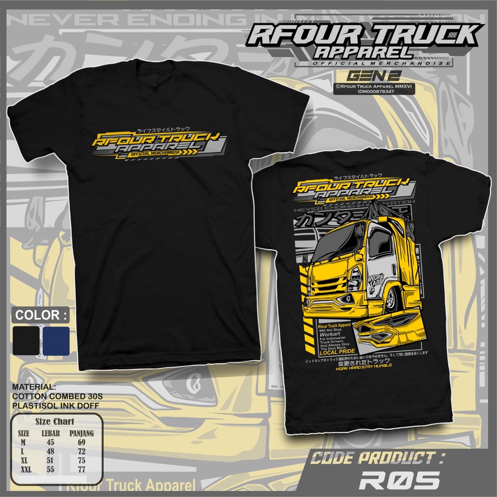 Kaos Truk Oleng Rebecca Concept Dewasa Original  /  Kaos truck Wahyu Abadi  /  Kaos Truk Oleng Terba