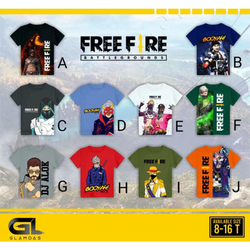 Kaos Anak Remaja Free fire (8-16th)
