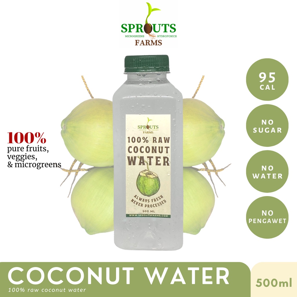 

Sprouts Farms 100% RAW Coconut Water 500ml Air Kelapa Muda Murni