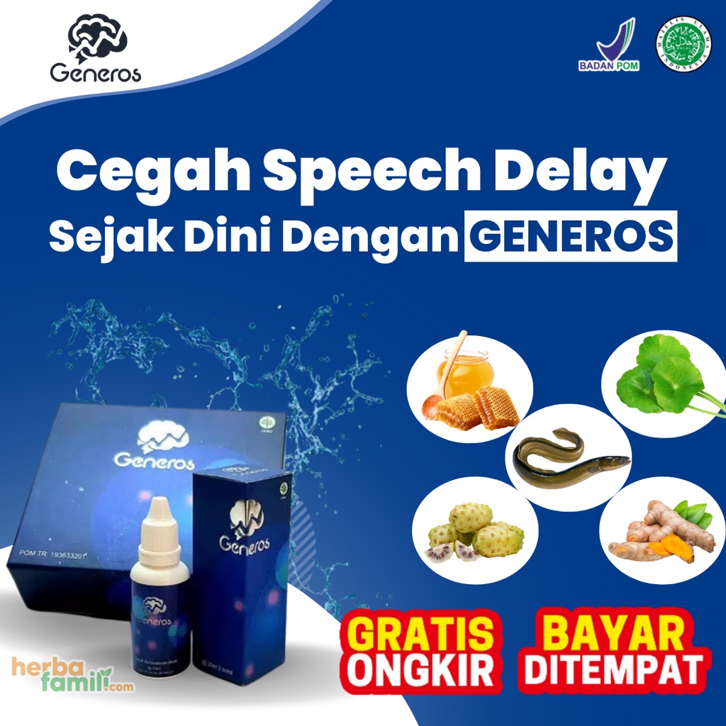 ORIGINAL Generos - Multivitamin Nutrisi Atasi Telat Bicara Speech Spech Delay 10 Tetes Perhari Anak Cerdas &amp; Lancar Bicara