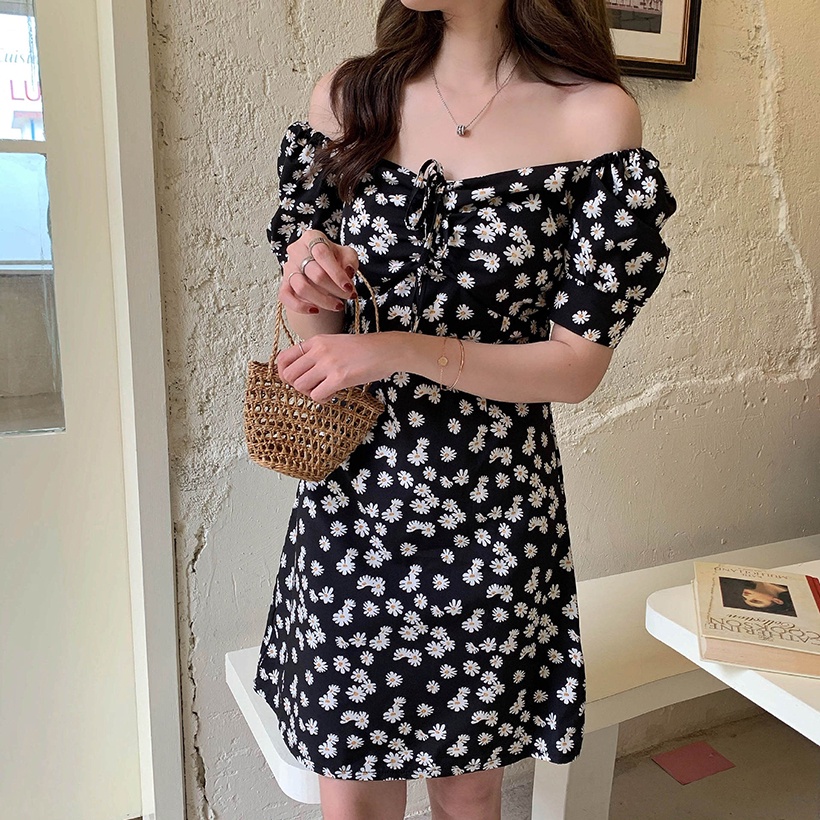 Dress Korea Daisy / Baju Dress Fashion Motif Bunga