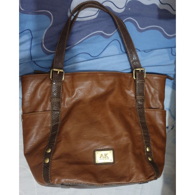 preloved tas tote ala coach merk Anna klein kulit asli good condition