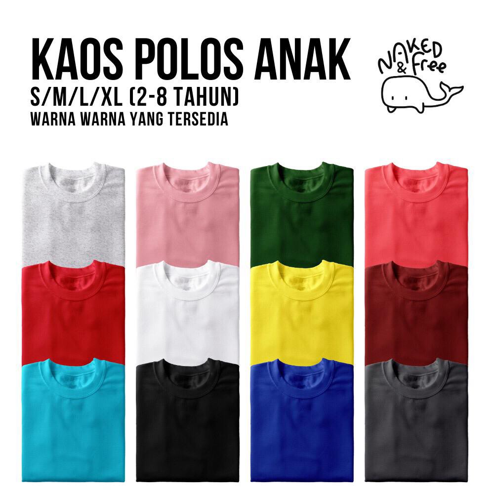 Kaos Polos Anak Naked & Free