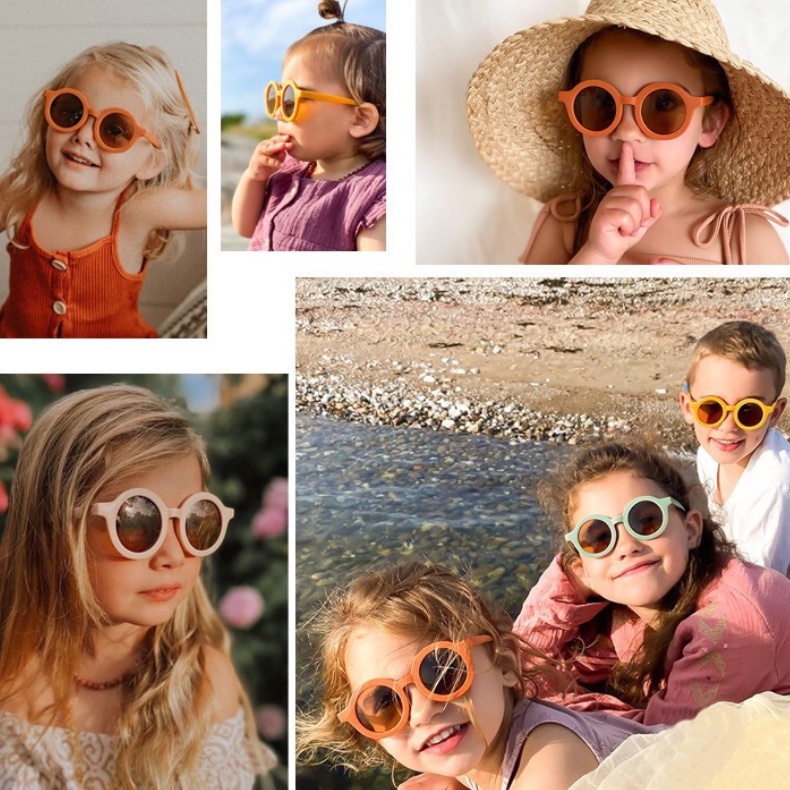 2021 new children's round frosted fashion children's sunglasses for men and women