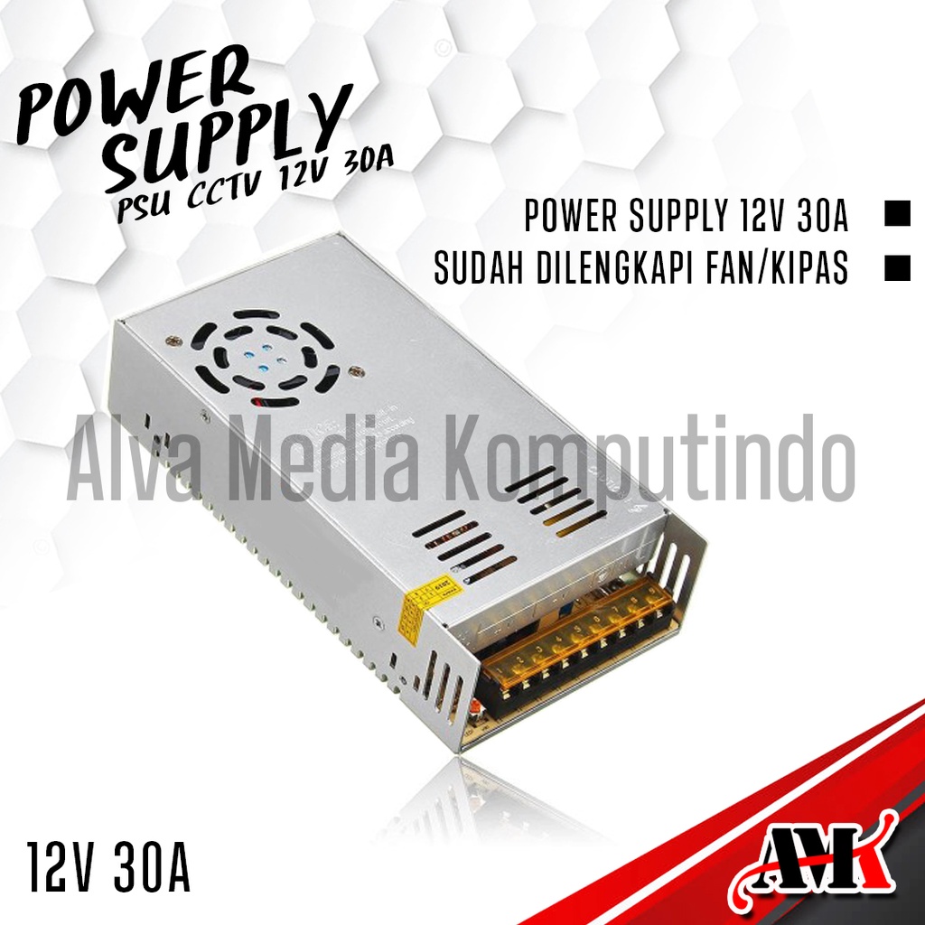 Power Supply 12V 30A / PSU Jaring 12V 30A / PSU CCTV / Power Supply CCTV