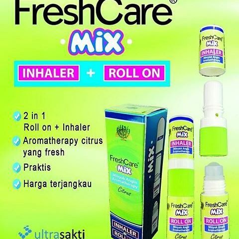 Fresh Care Mix Minyak Angin Aromatherapy Citrus Inhaler + Roll On