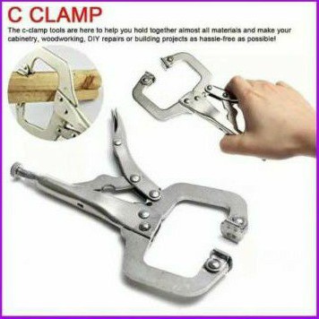 Mini Locking Plier C 7"/ Tang las Catok C Clamp mini / Tang Buaya Swivel Pad/ Tang Catok Clamp C Kec