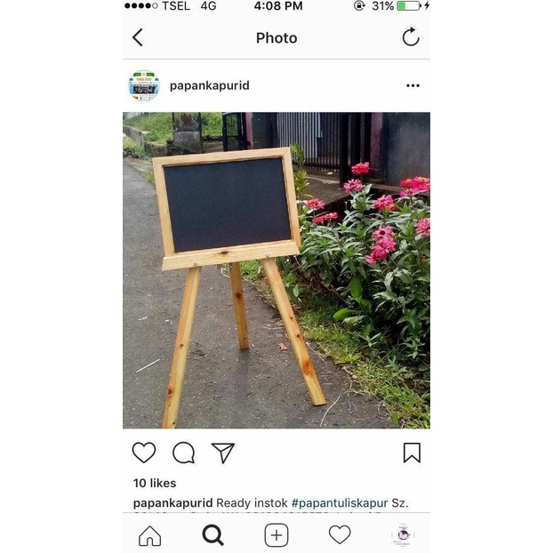 

OPEN RESSELER Standing Papan Tulis Kapur 30x40cm Chalkboard Jati Belanda Blackboard