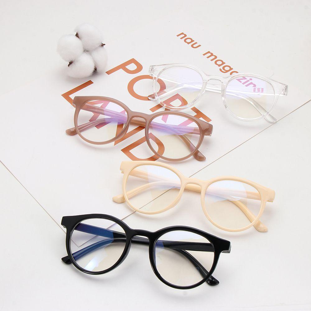 Lily Round Clear Eyeglasses Vintage Anti Blue light Vision Care Kacamata Baca