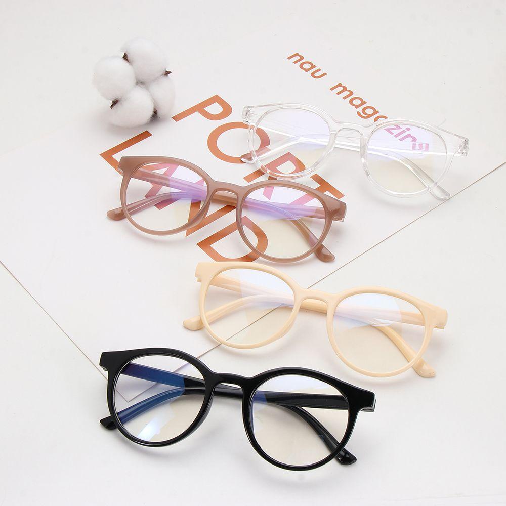 Lily Round Clear Eyeglasses Vintage Anti Blue light Vision Care Kacamata Baca