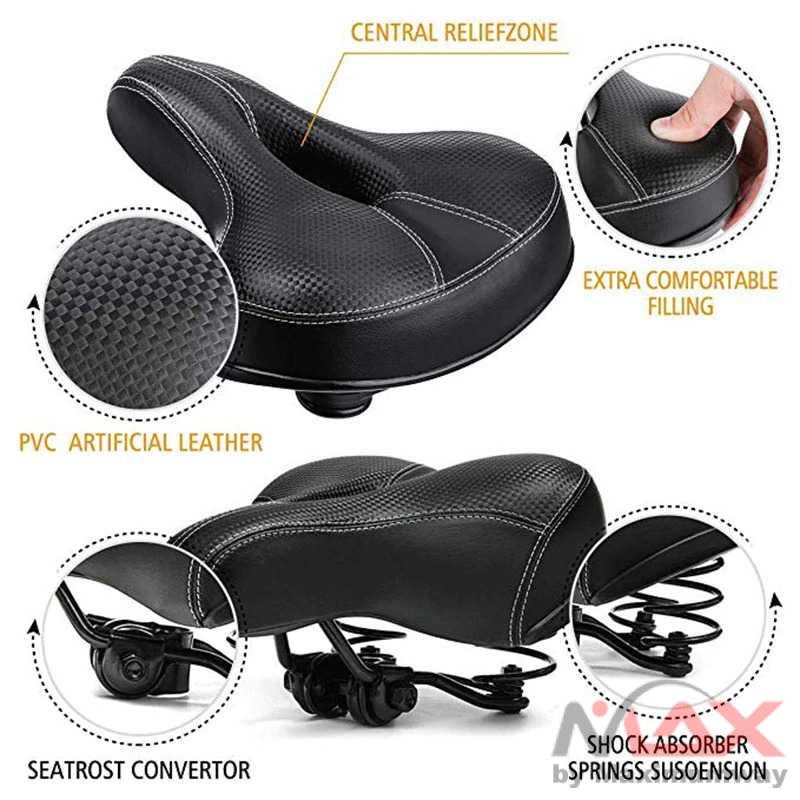 UpperX Jok Sadel Sepeda Bike Saddle Wide Seat Soft Pad Cushion UX01 Warna Hitam