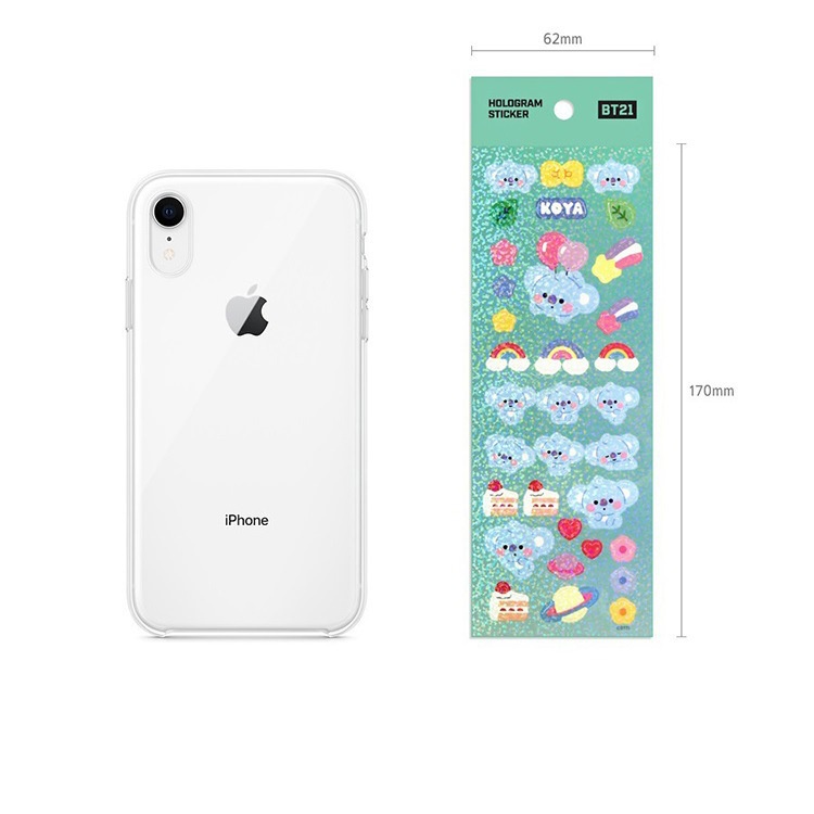 Stiker Transparan Motif Kartun KPOP BTS BT21 Anti Air Untuk Dekorasi Diary / Handphone DIY