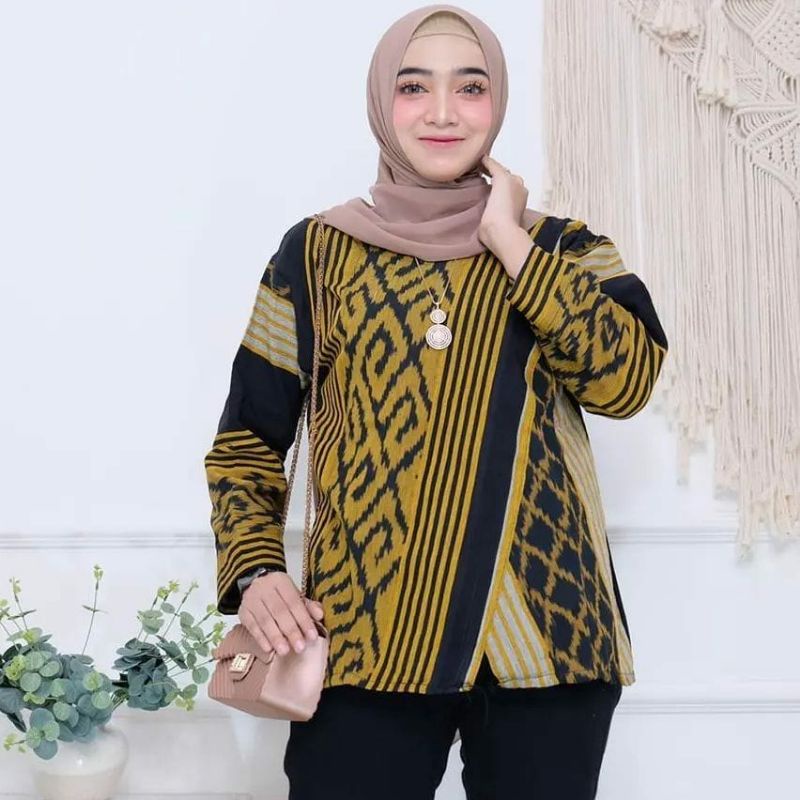 Blouse tenun etnik blangket jepara baju tenun jepara BTB66