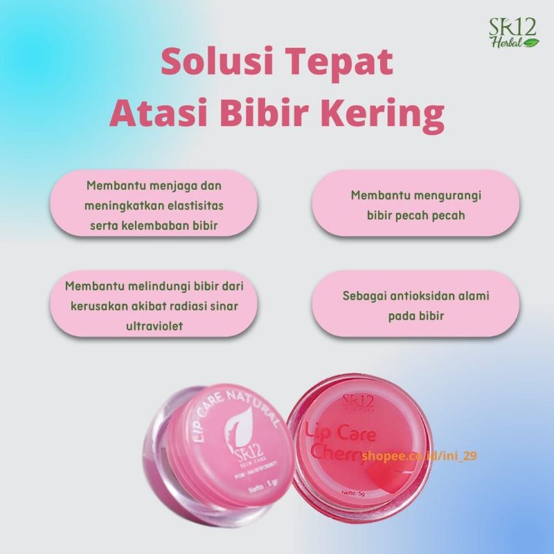 Lip Care SR12 Pencerah Bibir Alami - Lip Balm Pelembab Bibir Kering - Lip Serum Vitamin Bibir