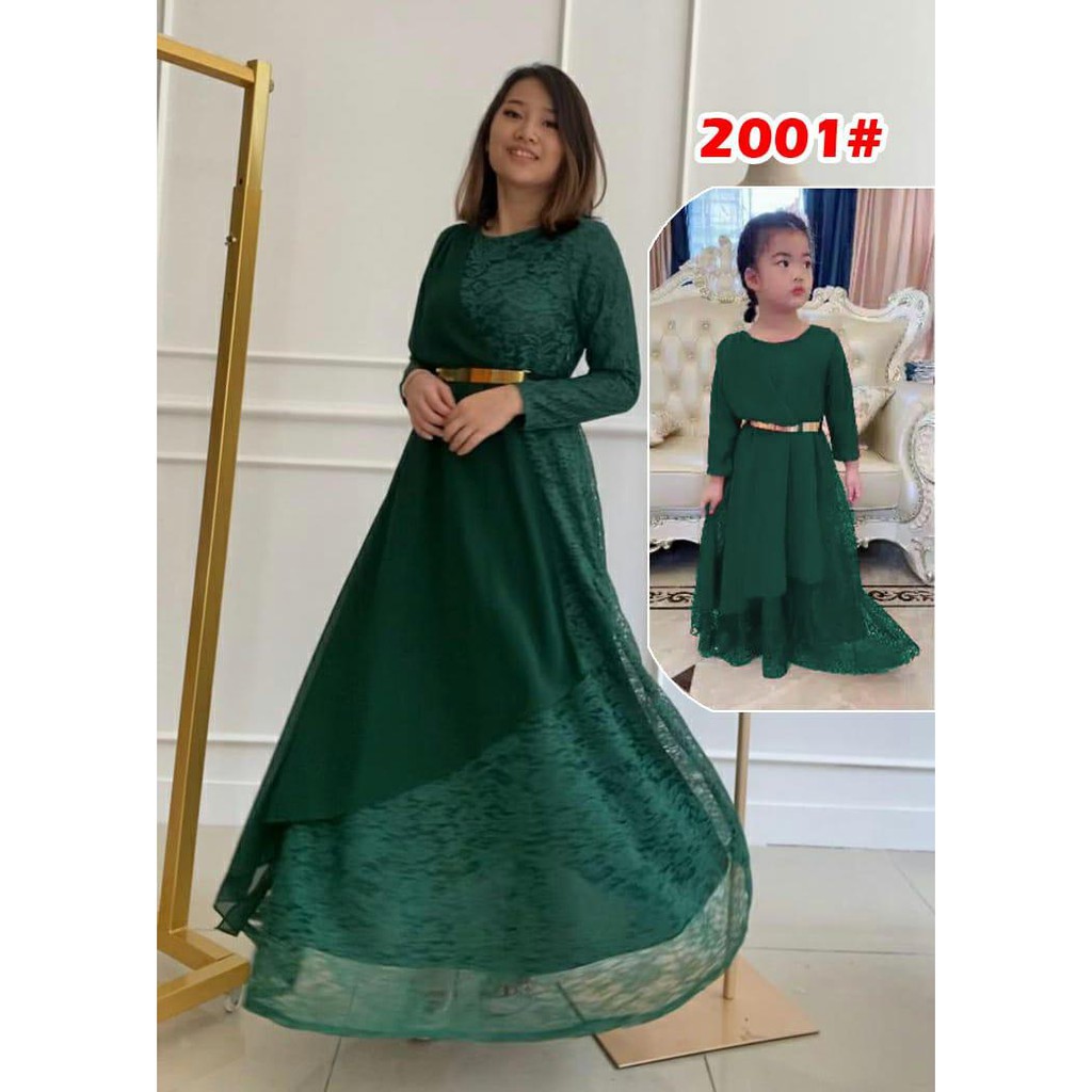 COUPLE 8175#(2001) ibu dan anak/fashion dress couple+FREE BELT BESI