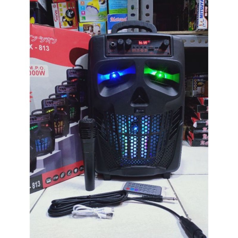 Speaker Bluetooth Karoke Terbaru SX-813/ Speaker 8,5 Inch Super Bass Dan Termurah