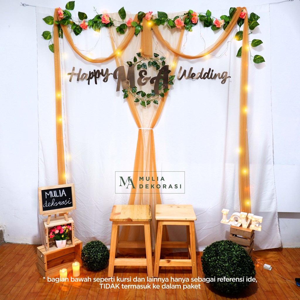 Jual Dekorasi Lamaran Tunangan Backdrop Nikahan PhotoBooth DIY Akad