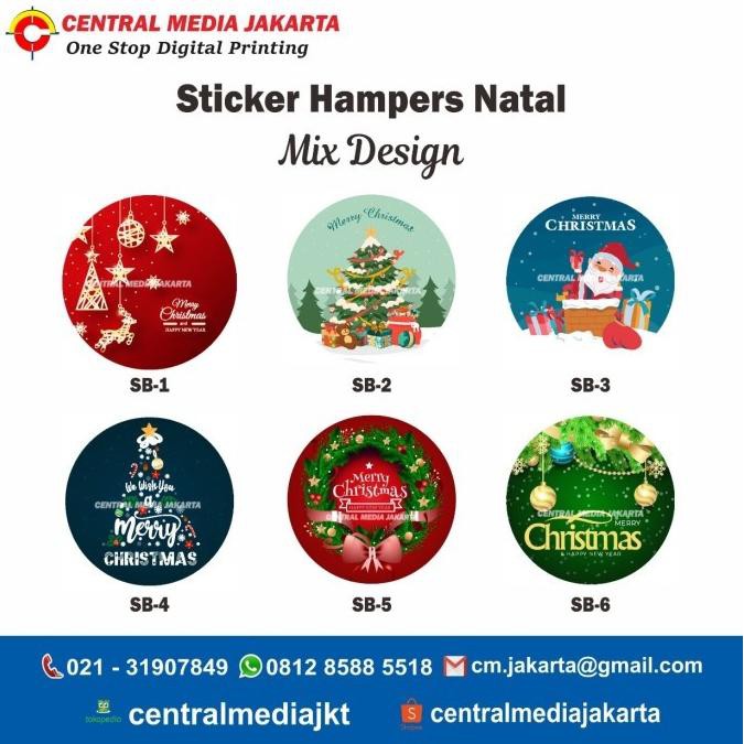 

------] Termurah Sticker Hampers Christmas Natal Mix Design Stiker Toples Dus