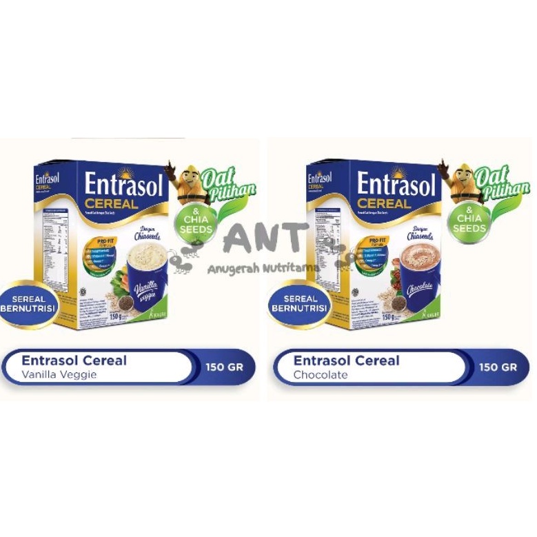 

Entrasol Cereal Vanilla Veggie / Chocolate (Coklat) 150gr (5×30gr)