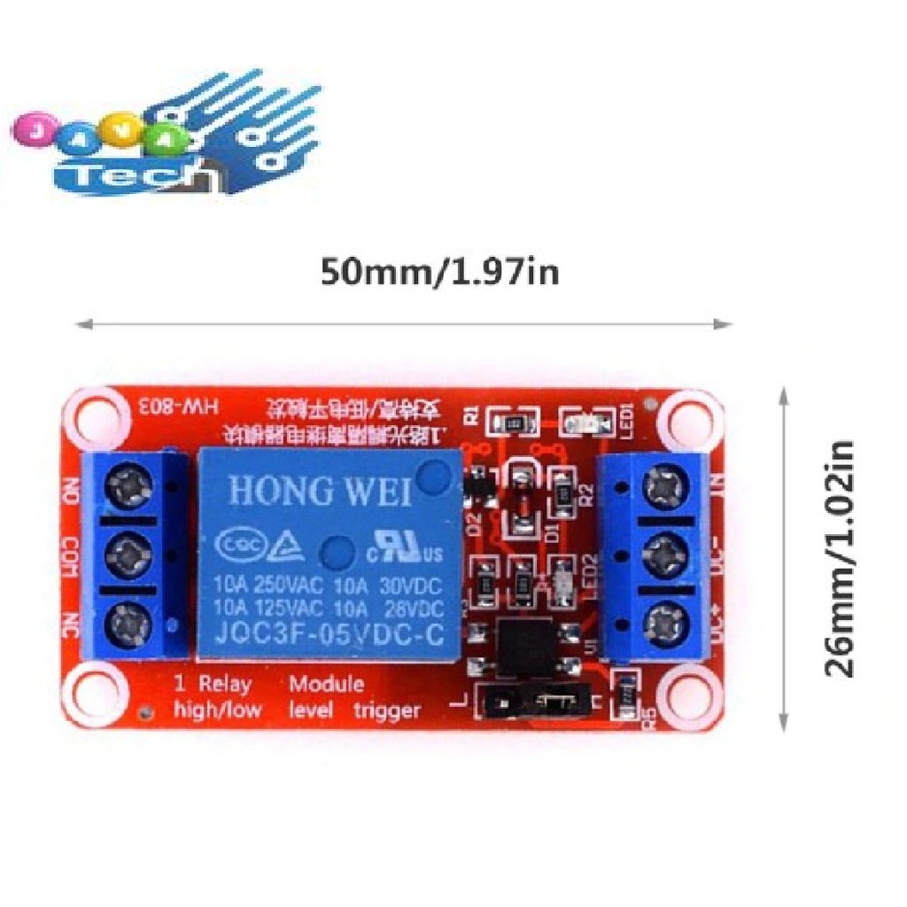 Modul Relay 1 Channel 5V Hi-Lo Input Optocoupler